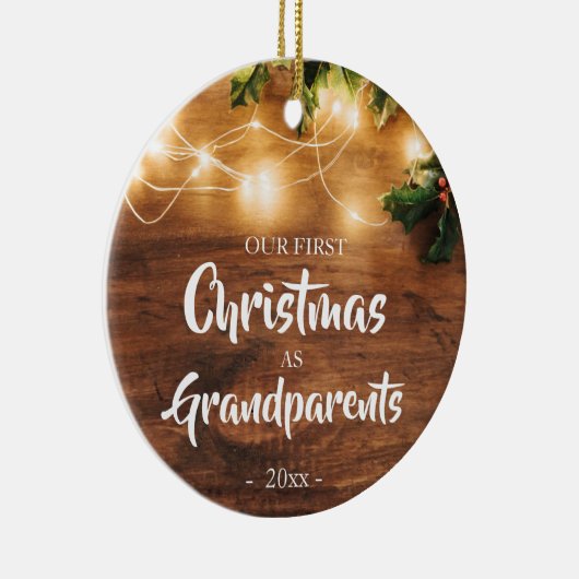 Rustige Eerste Kerstmis als grootouders Keramisch Ornament (Rechts)