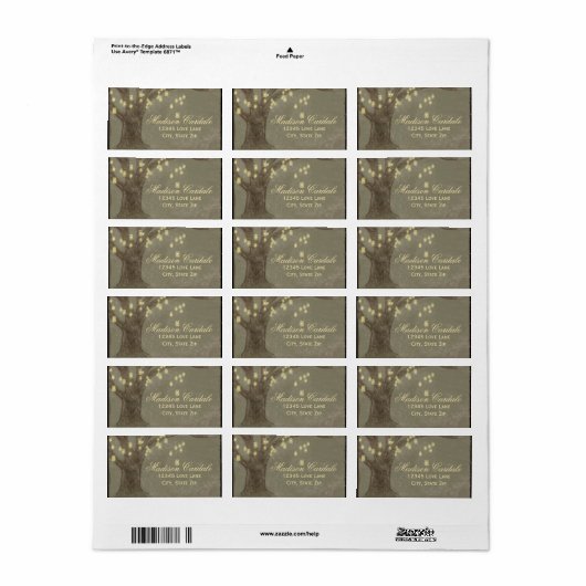 Rustige eikenbomen Mason Jars Adresetiketten Etiket (Full Sheet)