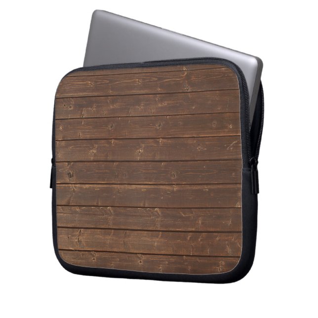 Rustige eikenhout laptop sleeve (Voorkant Links)