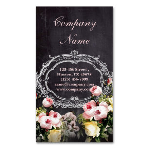 rustige elegant  botanisch karton floraal magnetisch visitekaartje