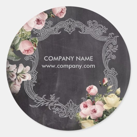 rustige elegant  botanisch karton floraal ronde sticker (Voorkant)