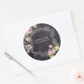 rustige elegant  botanisch karton floraal ronde sticker (Envelop)