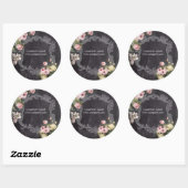 rustige elegant  botanisch karton floraal ronde sticker (Vel)