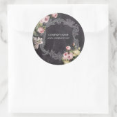 rustige elegant  botanisch karton floraal ronde sticker (Tas)