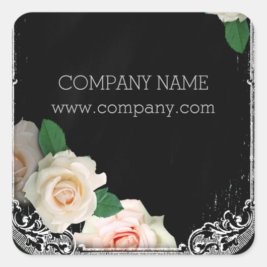 rustige elegant botanisch karton floraal vierkante sticker (Voorkant)