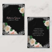 rustige elegant  botanisch karton floraal visitekaartje (Voorkant / Achterkant)