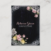 rustige elegant  botanisch karton floraal visitekaartje (Voorkant)