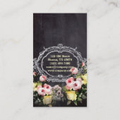 rustige elegant  botanisch karton floraal visitekaartje (Achterkant)
