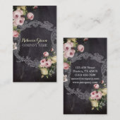 rustige elegant  botanisch karton floraal visitekaartje (Voorkant / Achterkant)