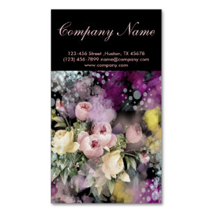 rustige elegant  botanisch karton floraal visitekaartje magneet