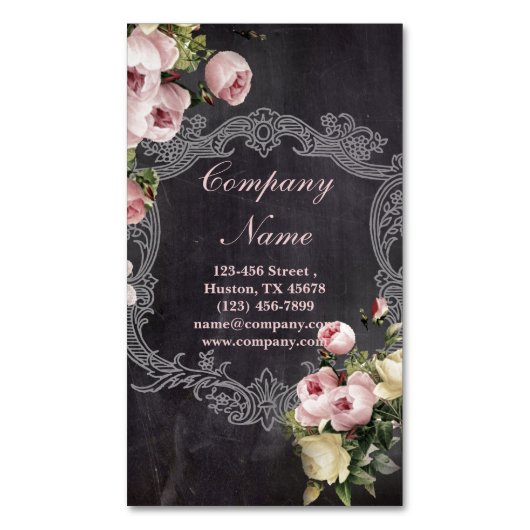 rustige elegant  botanisch karton floraal visitekaartje magneet (Voorkant Verticaal)