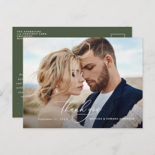 Rustige elegante bruiloft bedankt voor je botanisc uitnodiging briefkaart