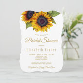 Rustige elegante goudzonnebloemen vrijgezellenfees kaart (Staand voorkant)