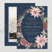 Rustige elegante Waterverf drijft marineroze in Kaart (Voorkant / Achterkant)