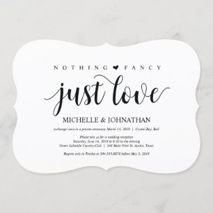 Rustige Elopement Reception Kaart