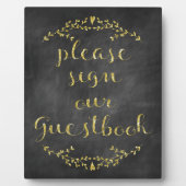 Rustige en Gold Glitter Guestbook Fotoplaat (Voorkant)