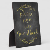 Rustige en Gold Glitter Guestbook Fotoplaat (Zijkant)