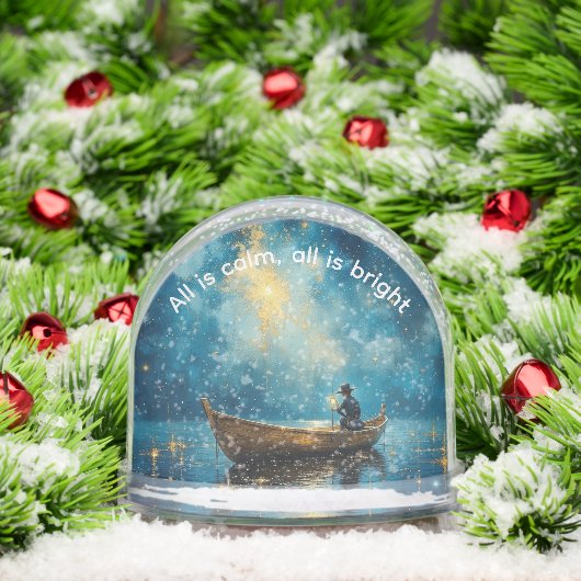 Rustige en heldere nachtvisser sneeuwbol (Kerstmis)