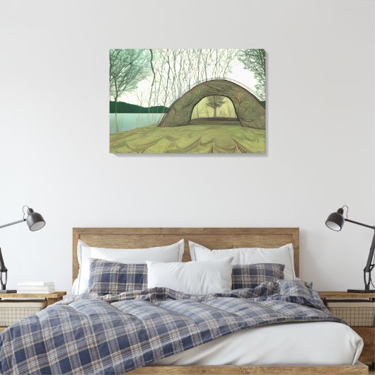 Rustige en vredige camping scene canvas afdruk (Insitu (Slaapkamer))