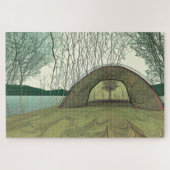 Rustige en vredige camping scene legpuzzel (Horizontaal)