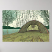 Rustige en vredige camping scene poster (Voorkant)