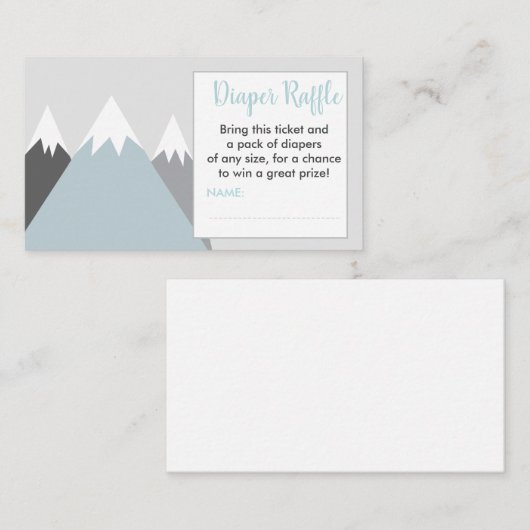 Rustige Enc-kaartje voor het bergsnowflake-luierve Informatiekaartje (Voorkant / Achterkant)