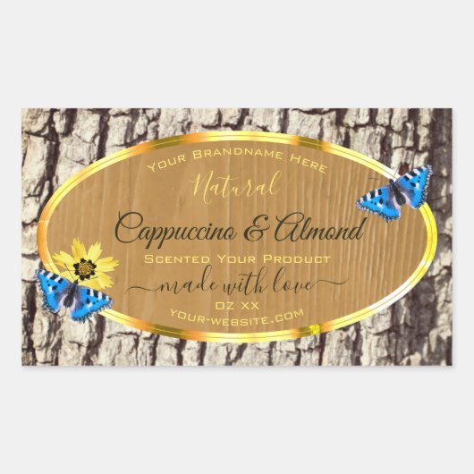 Rustige etiketten met natuurlijke boomschors van h (Voorkant)