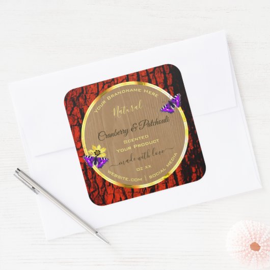 Rustige etiketten van houten producten Paarse butt (Envelop)