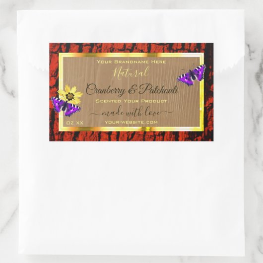 Rustige etiketten van houten producten Paarse butt (Tas)