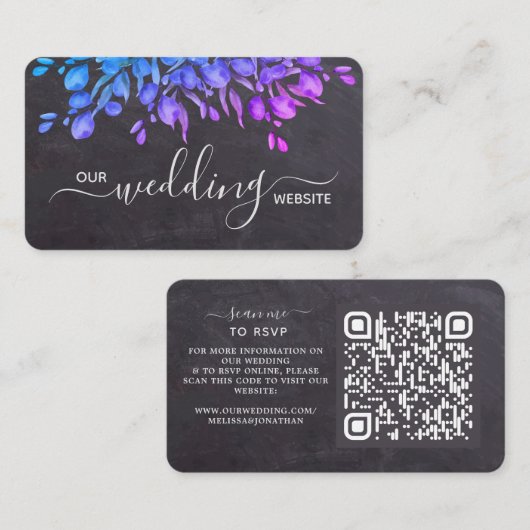 Rustige Eucalyptus Botanische QR-code Weddenschap  Visitekaartje (Voorkant / Achterkant)