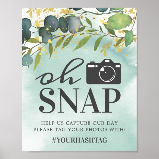 Rustige Eucalyptus Green Gold Oh Snap Poster (Voorkant)