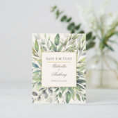 Rustige Eucalyptus Waterverf Sla de datum op (Staand voorkant)