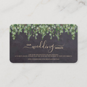 Rustige Eucalyptus Wedding QR Code RSVP Card Informatiekaartje
