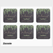 Rustige Eucalyptus Wedding Spread Love Not Germs Vierkante Sticker (Vel)