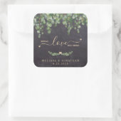 Rustige Eucalyptus Wedding Spread Love Not Germs Vierkante Sticker (Tas)