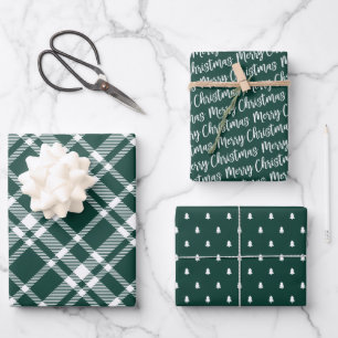 Rustige Evergreen Pset Pine Tree kerst Inpakpapier Vel