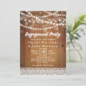 Rustige Fairy Lights Engagement Party Kaart (Staand voorkant)