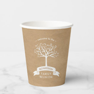Rustige familieboom Kraft Kijk Family Reunion Papieren Bekers