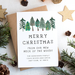 Rustige familiefoto Prettig kerstfeest verhuizing Aankondiging