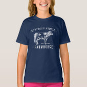 Rustige familienaam Farmhouse Dairy Milk Koe T-shirt (Voorkant)
