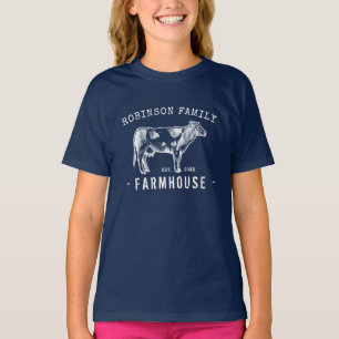 Rustige familienaam Farmhouse Dairy Milk Koe T-shirt