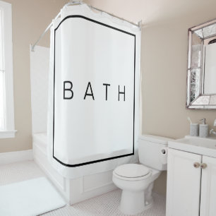 Rustige Farmhouse Chic White Black Minimalist Douchegordijn