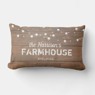 Rustige Farmhouse Custom Family Name Lumbar Pillow Kussen