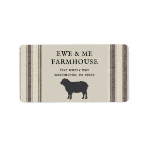 Rustige Farmhouse Style Sheep Grey Black Labels