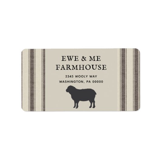 Rustige Farmhouse Style Sheep Grey Black Labels (Voorkant)