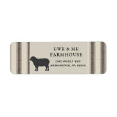 Rustige Farmhouse Style Sheep Grey Black Labels (Voorkant)