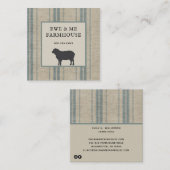 Rustige Farmhouse Style Sheep Ticking Vierkante Visitekaartje (Voorkant / Achterkant)