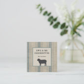 Rustige Farmhouse Style Sheep Ticking Vierkante Visitekaartje (Staand voorkant)