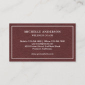 Rustige Faux Bruin Lederen Dragonfly Visitekaartje (Achterkant)