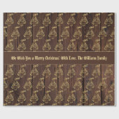 Rustige Faux Gold kerstboomstructuur Voeg tekst to Cadeaupapier (Vlak)